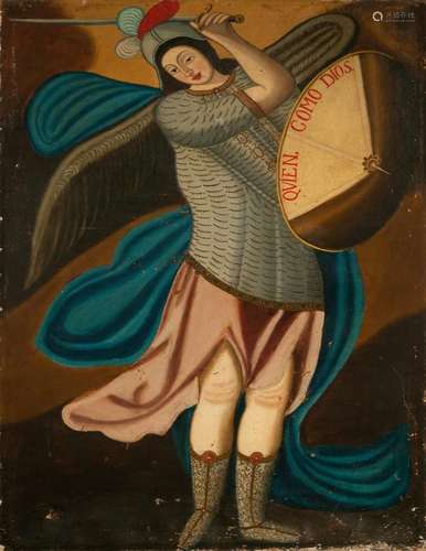 PORTRAIT OF ARCHANGEL SAINT MICHAEL, NOVOHISPANIC VICEROYALT...