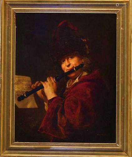 FLUTIST, KARK RICHTER, 19TH CENTURY GERMAN SCHOOL