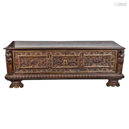 EXCEPTIONAL LARGE ITALIAN RENAISSANCE CHEST, ITALY, TUSCANY ...