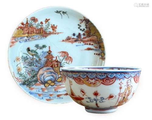 A Dutch-Decorated Chinese Porcelain Saucer, early 18th centu...