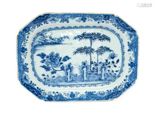 A Chinese Porcelain Meat Platter, Qianlong, of canted rectan...