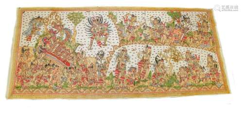 A Tibetan Thangka, depicting various deities and attendants ...