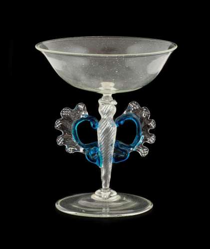 A Façon de Venise Style Winged Wine Glass, 19th century, the...