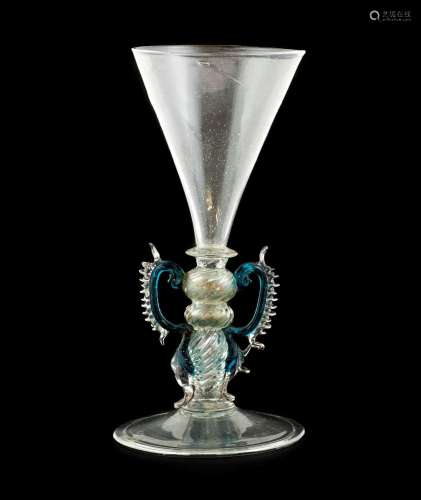 A Façon de Venise Winged Wine Glass, probably Netherlands, 1...