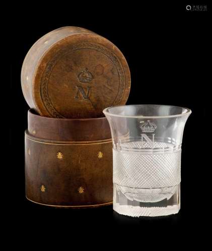 Napoleonic Interest: A Glass Tumbler, 19th century, of flare...