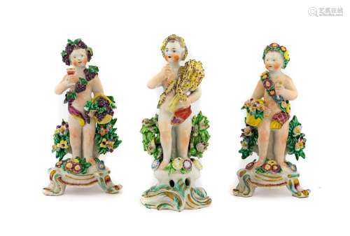 A Pair of Bow Porcelain Figures Allegorical of Spring and Au...
