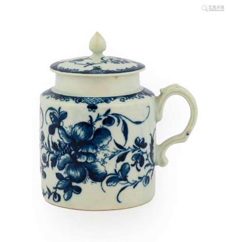 A Worcester Porcelain Honey Pot and Cover, circa 1765, of sh...