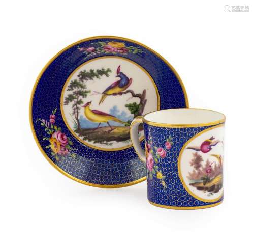 A Sèvres Porcelain Coffee Can and Saucer, the porcelain 18th...