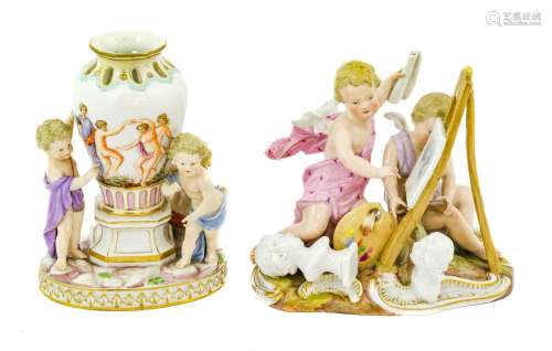 A Meissen Porcelain Outside Decorated Figure Group Represent...