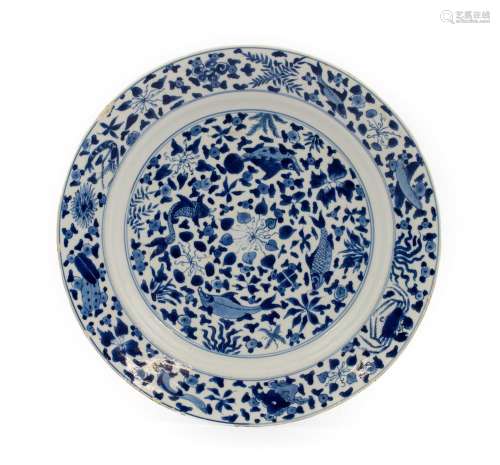 A Chinese Porcelain Dish, Xuande reign mark but Kangxi perio...