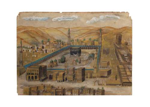 A PAINTING OF MECCA ON WATERCOLOUR A PAINTING, 20TH CENTURY