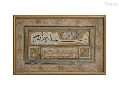 AN ILLUMINATED CALLIGRAPHIC PANEL (QITA), OTTOMAN 18TH/19TH ...