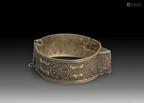 A SELJUK NIELLO AND PARCEL-GILT SILVER BRACELET PERSIA, 12TH...