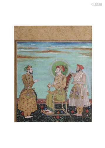 A MUGHAL MINIATURE OF SHAH JAHAN, INDIA, 19TH CENTURY