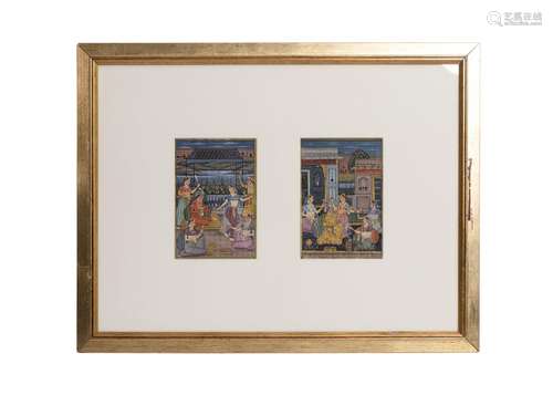 PAIR OF INDIAN MINIATURE PAINTINGS, 19TH CENTURY