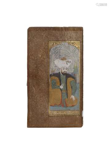 A RARE OTTOMAN MINIATURE OF YAUEZ SULTAN SELIM GOUACHE ON PA...