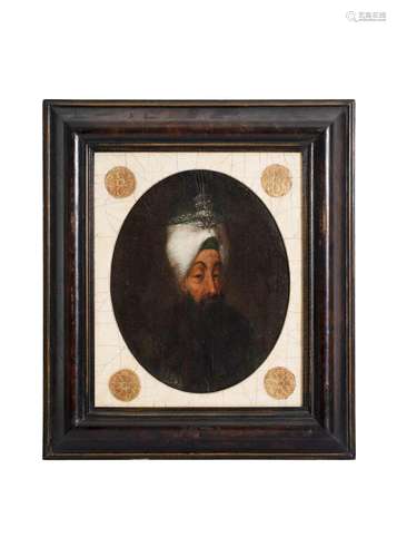 AN IMPORTANT OTTOMAN OIL PAINTING OF SULTAN ABDULHAMID I, 18...