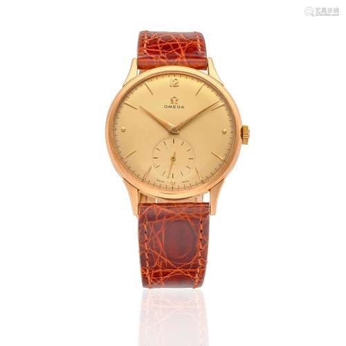 【Y】OMEGA. A JUMBO 18K ROSE GOLD MANUAL WIND WRISTWATCHc.1950...