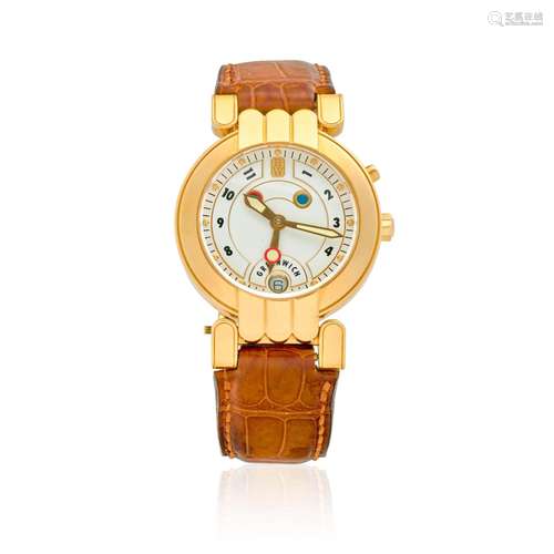 【Y】HARRY WINSTON. AN 18K GOLD AUTOMATIC CALENDAR WRISTWATCH ...