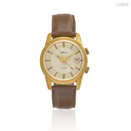 【¤】ANGELUS. A GOLD FILLED MANUAL WIND CALENDAR WRISTWATCH WI...