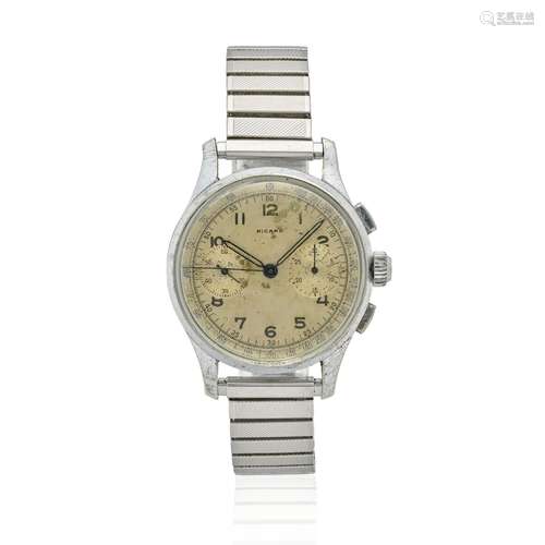 【¤】PICARD. A STAINLESS STEEL MANUAL WIND CHRONOGRAPH WRISTWA...