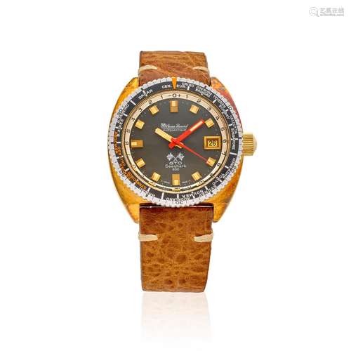 LUCIEN PICCARD. A GOLD FILLED AUTOMATIC CALENDAR WRISTWATCH ...