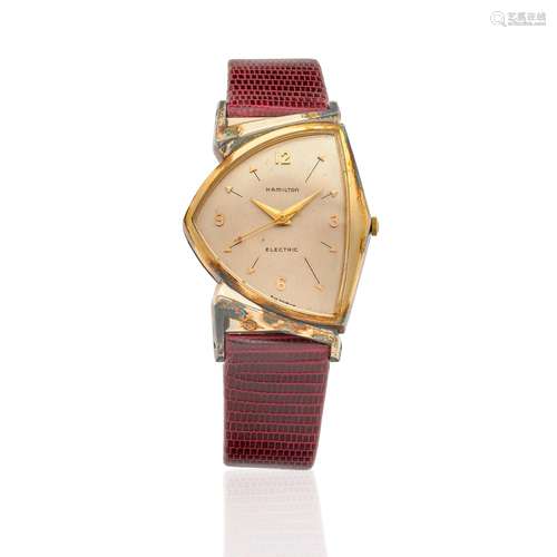 【¤】HAMILTON. AN UNUSUAL 10K GOLD FILLED ELECTRICAL WRISTWATC...