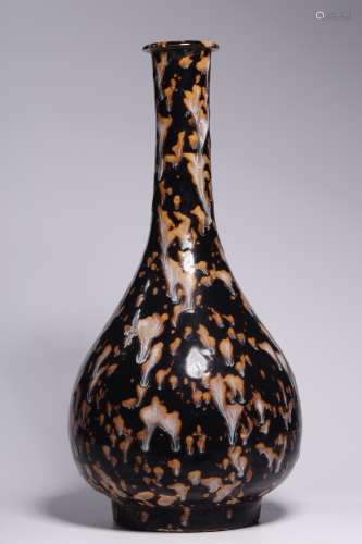 吉州窑玳瑁釉胆瓶