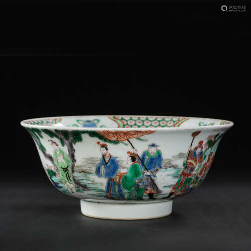 CHINESE QING DYNASTY KANGXI BLUE AND WHITE PORCELAIN BOWL 17...