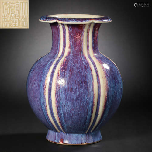 QING DYNASTY, CHINA, QIANLONG WARE VARIABLE-GLAZED VASE, 18T...