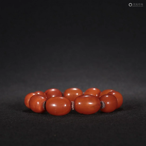 CHINESE AMBER BEADED BRACELET