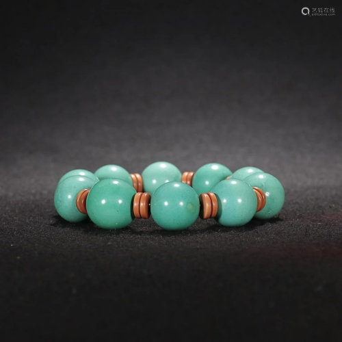 CHINESE TURQUOISE BEADED BRACELET