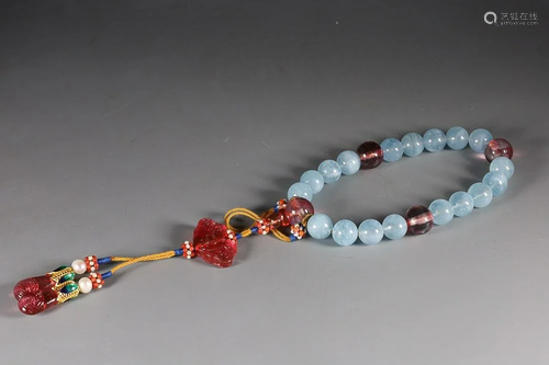 CHINESE AQUAMARINE ROSARY