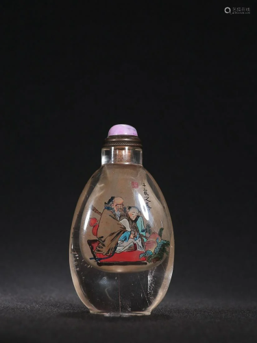 CHINESE CRYSTAL SNUFF BOTTLE DEPICTING 'FIGURE'