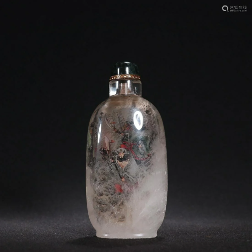 CHINESE CRYSTAL SNUFF BOTTLE DEPICTING 'FIGURE STORY&#x...