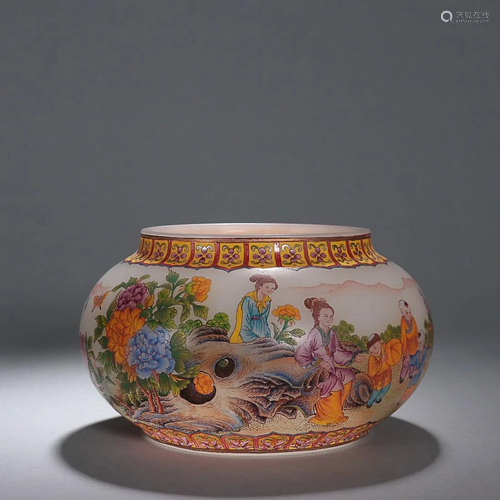 CHINESE PAINTED-ENAMEL GLASS WASHER DEPICTING 'FIGURE S...