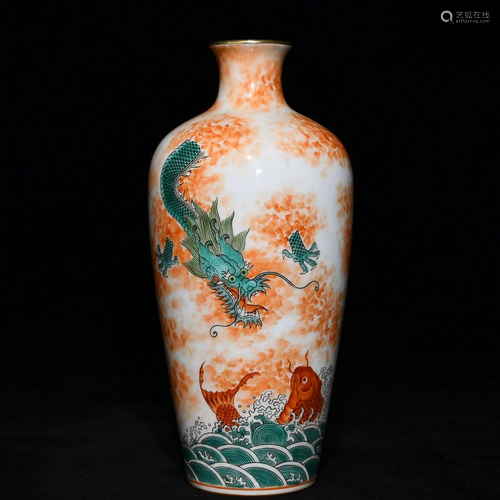 CHINESE IRON-RED FAMILLE-ROSE MEIPING VASE DEPICTING 'F...