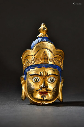 CHINESE GILT-BRONZE FIGURE OF BUDDHA