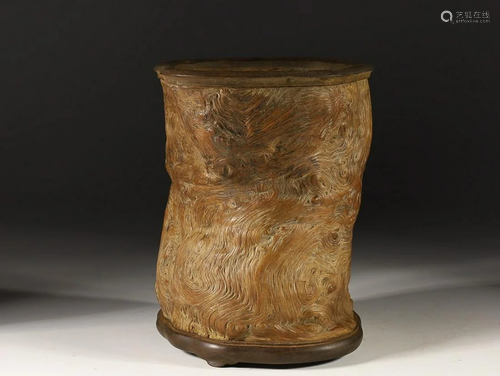 CHINESE BURL BRUSHPOT