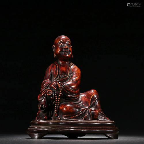 CHINESE BOXWOOD FIGURE OF ARHAT