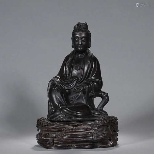 CHINESE SANDALWOOD FIGURE OF GUANYIN