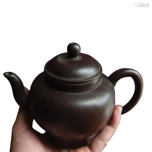 CHINESE ZISHA TEAPOT, 'QING QIANLONG' MARK