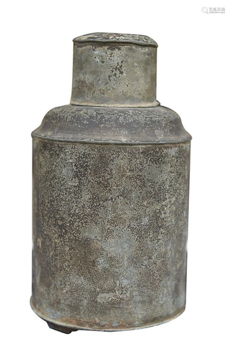 CHINESE TIN TEA LEAF JAR