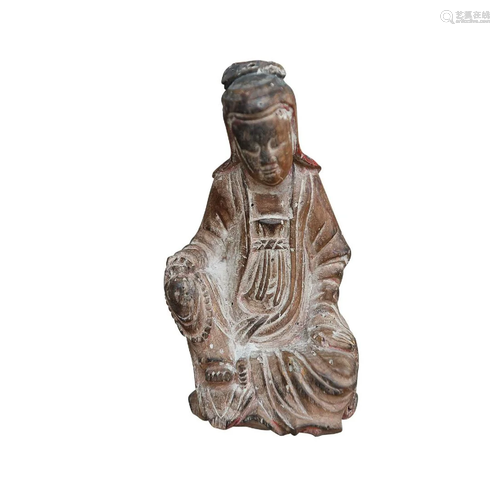 CHINESE AGARWOOD FIGURE OF GUANYIN