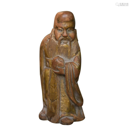 CHINESE BOXWOOD FIGURE OF SHOUXING