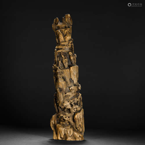 Qing Dynasty Agarwood Character Shanzi Ornament