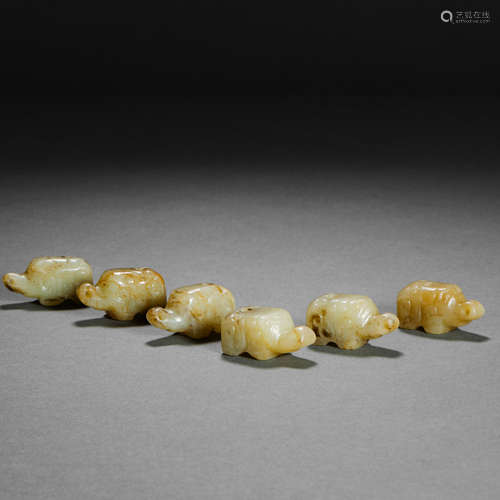 Han Dynasty Hetian Jade Elephant Ornament