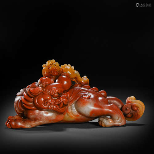 Shoushan stone mother auspicious beast in Qing Dynasty