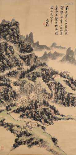 Picture of Huang Binhong's autumn mountains and streams