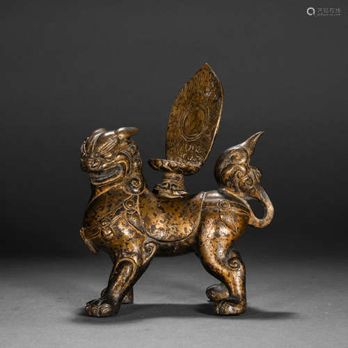 Ming Dynasty gilt bronze auspicious beast